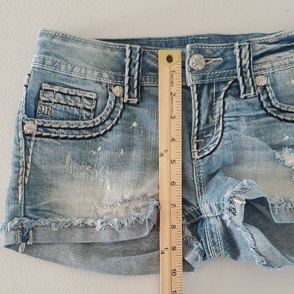 Miss Me Light Blue Distressed Jean Shorts - Picture 8 of 9